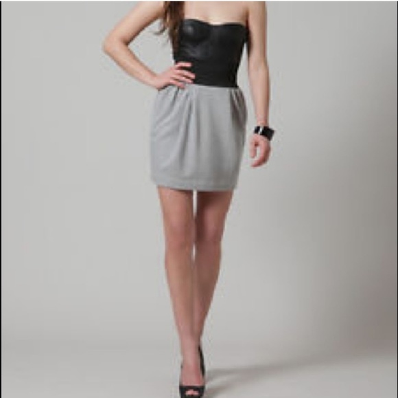 Elizabeth and James Dresses & Skirts - ELIZABETH & JAMES Lambskin Leather Strapless Dress